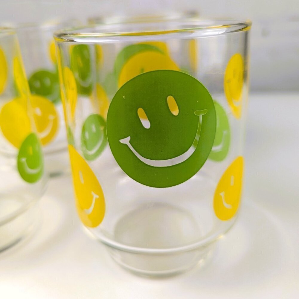 Vintage 70s Smiley Face Glasses Set of 4 - Picture 4 of 5